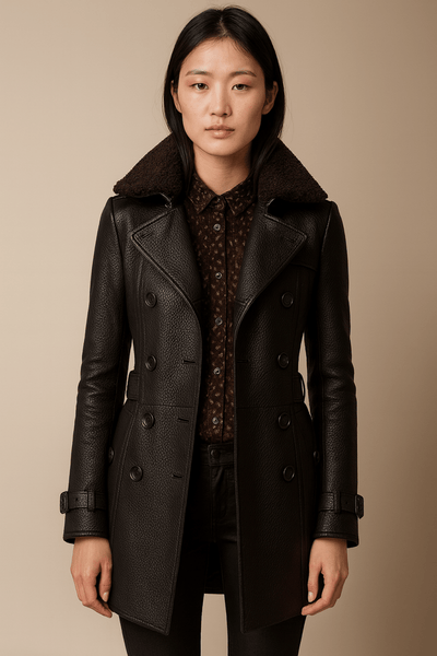 ALLESIA - ELEGANT LEATHER COAT
