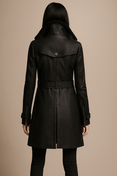 ALLESIA - ELEGANT LEATHER COAT