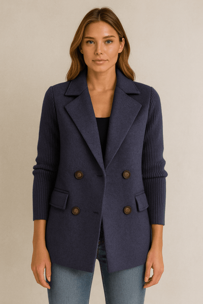 AMA - KNIT-SLEEVE BLAZER