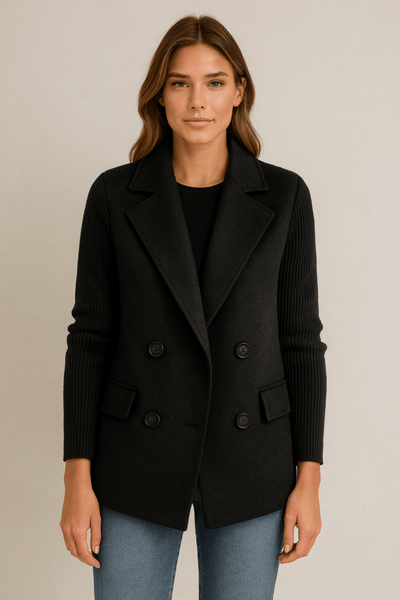 AMA - KNIT-SLEEVE BLAZER