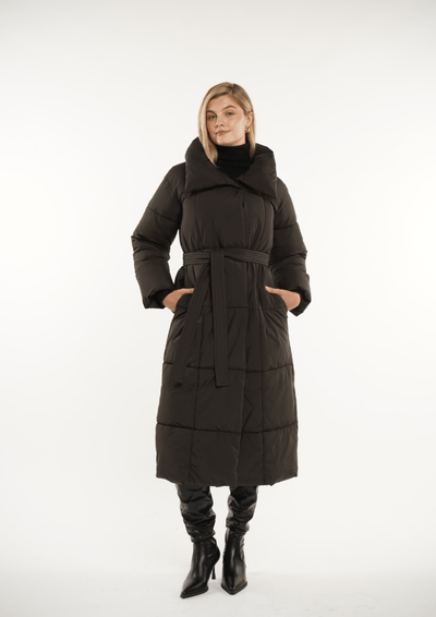 BLAIRE | EXTRA LONG LENGTH BULETED BUTTON PUFFER JACKET
