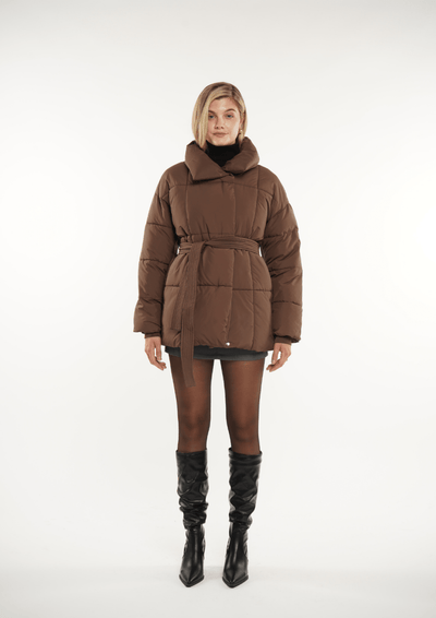 NOVA | MID LENGTH BELTED PUFFER JACKET
